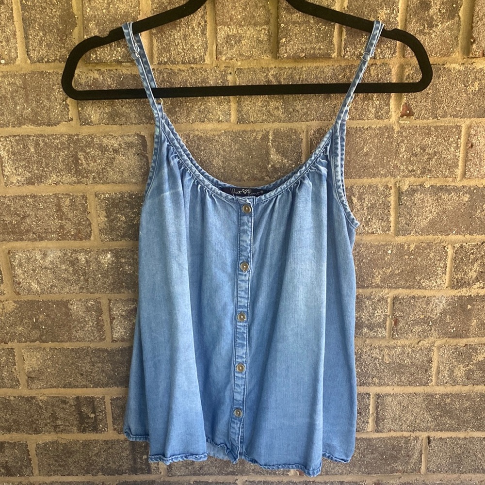 Velvet heart women’s denim tank blouse size small